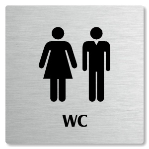 WC společné, 100x100mm, stříbrná, Nevada